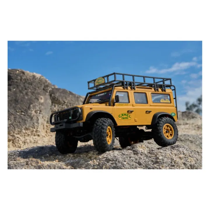 Радиоуправляемый краулер FMS Land Rover Defender 110 1:24 4WD RTR, жёлтый