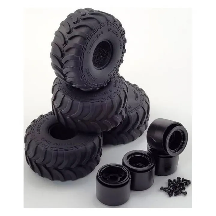 Колёса Monster 69x33 мм с пластиковыми дисками для Axial SCX24 1:24, комплект 4 шт