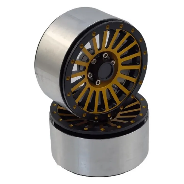 Диски алюминиевые beadlock 2.9" для Axial SCX6 1:6, тип C, золотые, 2 шт
