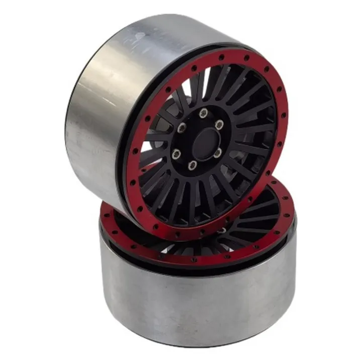 Диски алюминиевые beadlock 2.9" для Axial SCX6 1:6, тип C, красные, 2 шт