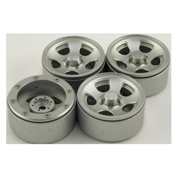 Диски алюминиевые beadlock 1.9", дизайн Fan Hole, серебристые, комплект 4 шт