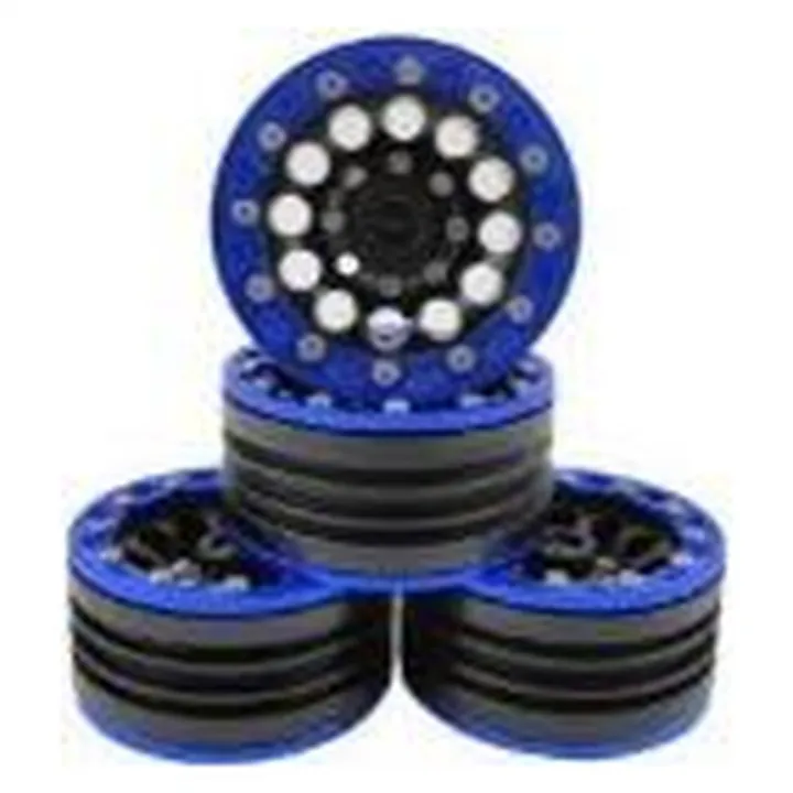 Диски алюминиевые beadlock 1.9" с синим кольцом, комплект 4 шт