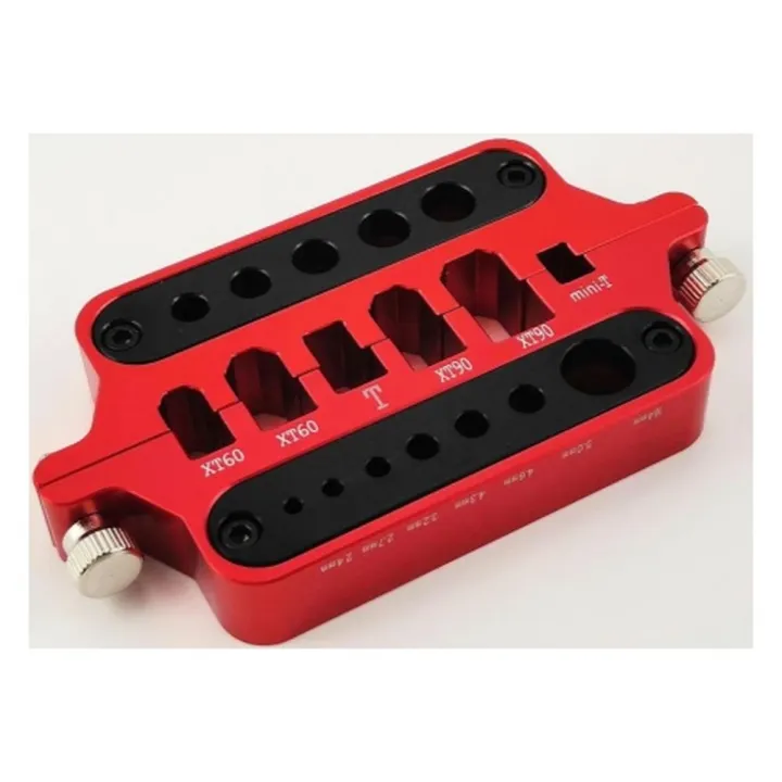 Станция для пайки разъёмов XT60/XT90/T-Plug/banana, алюминиевая, красная
