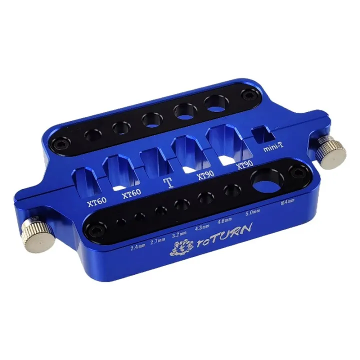 Станция для пайки разъёмов XT60/XT90/T-Plug/banana, алюминиевая, синяя