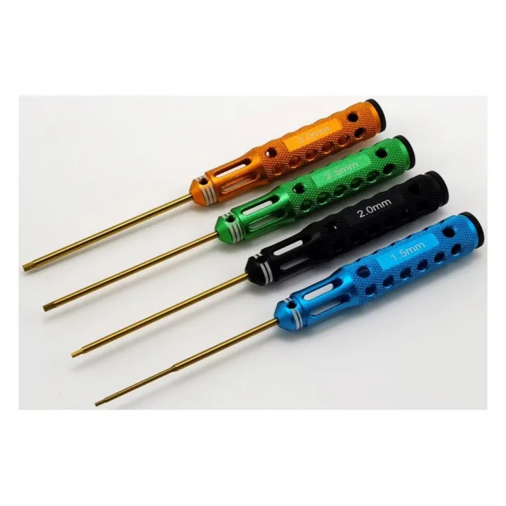 Набор отвёрток Hex 1.5–3.0 мм Four Color Pen, титановые биты, 187 мм, 4 шт