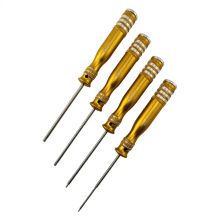 Набор шестигранных отвёрток Hex 1.5/2.0/2.5/3.0 x 130 мм, 4 шт, золотистый, компактный