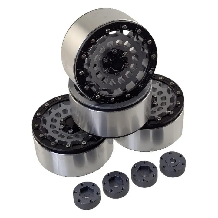 Диски 2.6" beadlock алюминиевые, адаптеры hex 12/17 мм, 4 шт, цвет титан