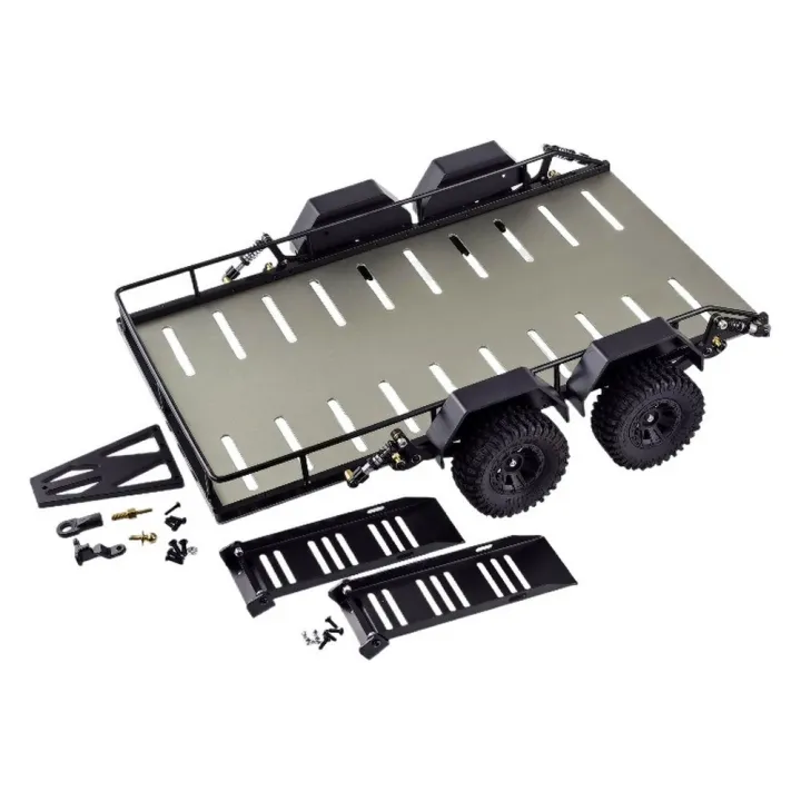 Прицеп алюминиевый с шаровой сцепкой для TRX-4M, краулеров 1:18–1:24, серый